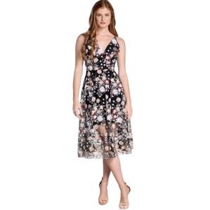 Dress The Population Audrey Embroidered Flora Fit & Flare Dress